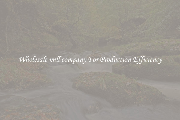 Wholesale mill company For Production Efficiency