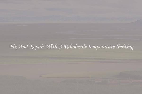 Fix And Repair With A Wholesale temperature limiting