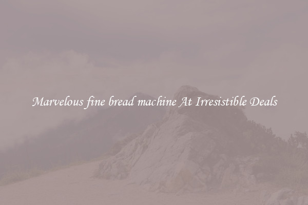 Marvelous fine bread machine At Irresistible Deals