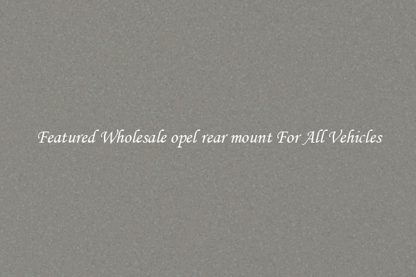 Featured Wholesale opel rear mount For All Vehicles