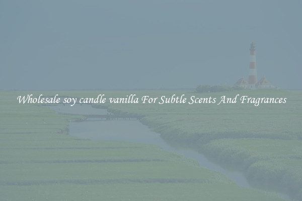 Wholesale soy candle vanilla For Subtle Scents And Fragrances