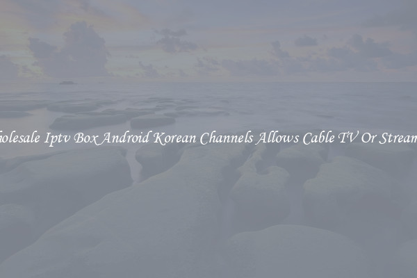 Wholesale Iptv Box Android Korean Channels Allows Cable TV Or Streaming