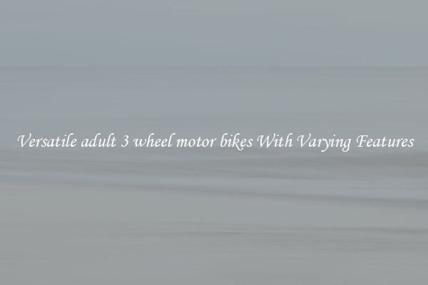 Versatile adult 3 wheel motor bikes With Varying Features